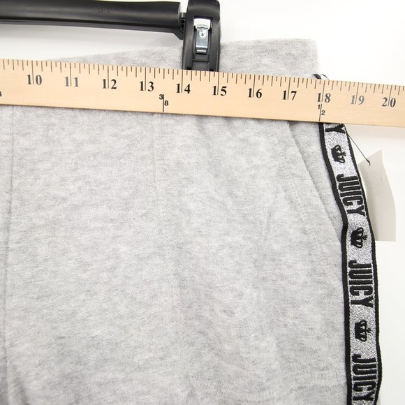 2-Piece Set Juicy Couture Terry Cloth Gray Black Short Sleeve Top Joggers XL - Picture 6 of 15
